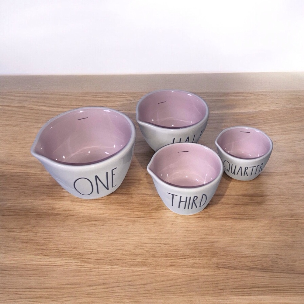 Rae Dunn Pink and White Measuring Cups Set NEW